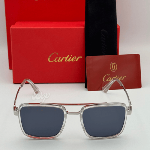 نظارة كارتير مربعة شفاف بعدسة سوداء