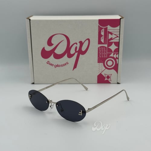 نظارة فيندي ببيضاوية فضي عدسة سوداء