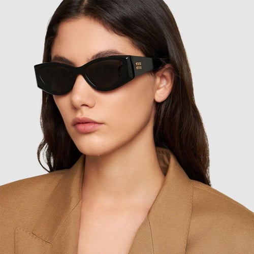 نظارة ميو ميو أسود كامل EYE-CAT