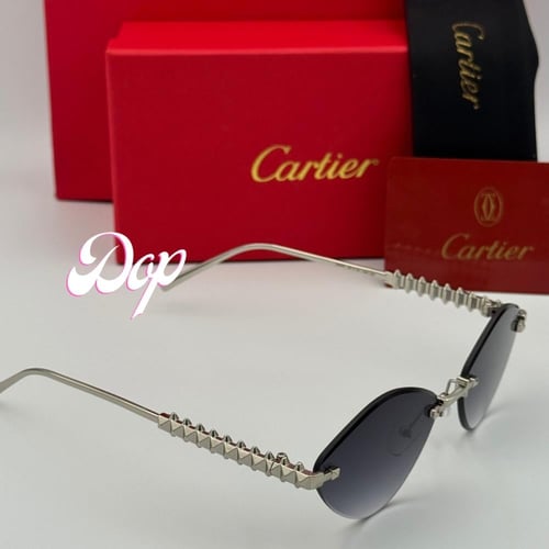 نظارة كارتير معدني فضي بعدسة أسود مدرج