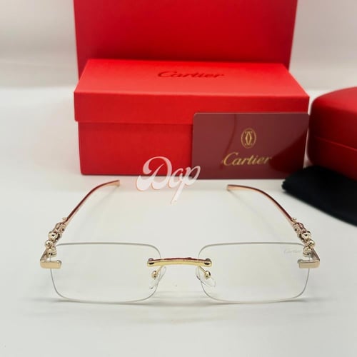 نظارة كارتير الفهد ذهبي بعدسة شفافة
