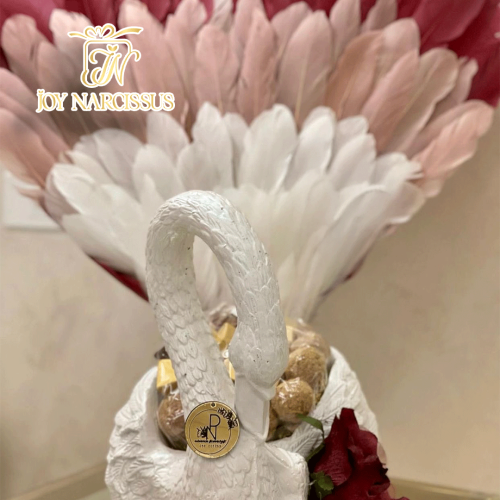 بجعة أبيض ريش وردي