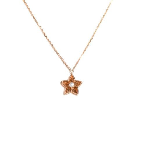 Diamond solitaire pendant rose gold