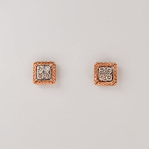 حلق ذهب روز والماس