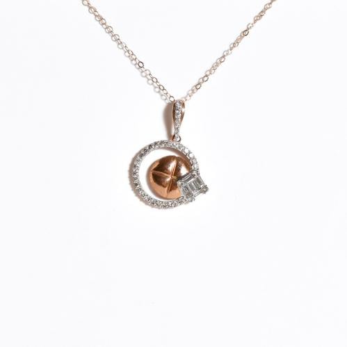 Rose gold diamond pendant