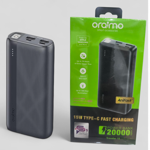 بطارية متنقله بوربنك بقوة 20000mAh شركة Oraimo