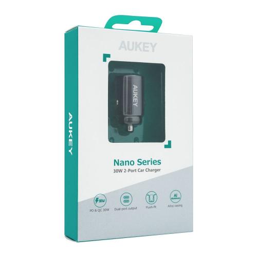 شاحن سياره منفذين30W PD+USB شركه AUKEY