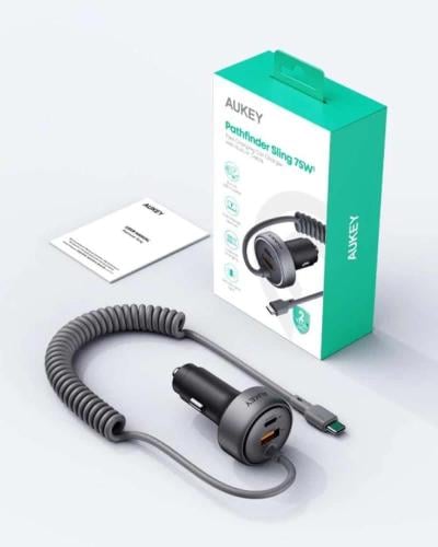 شاحن سياره 75W شركة AUKEY