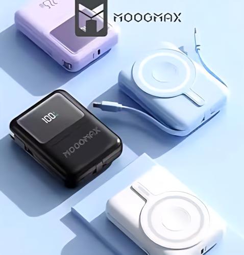 شاحن متنقل وايرلس و كيبل 10000mAh شركة MOOGMAX