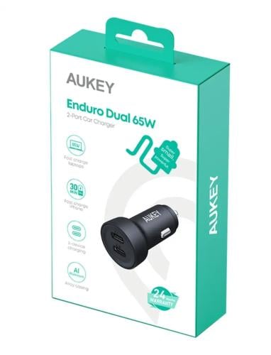 شاحن لسياره PD بقوة 65 واط شركة AUKEY