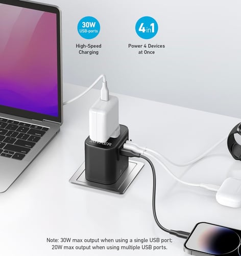 راس شاحن عالمي بقوة 30 واط شركة انكر