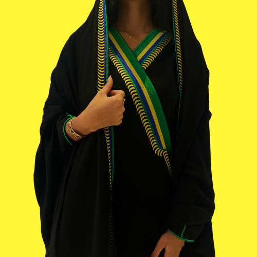 Her Banana Highness in Blue and Green