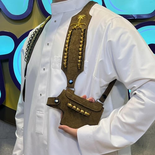 محزم مسدس مخمل | سيفين و نخلة