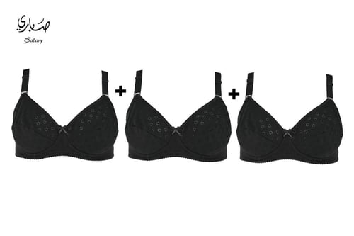 حماله صدر قطن بتصميم مخرم بدون حديده (عبوة) 3 قطع