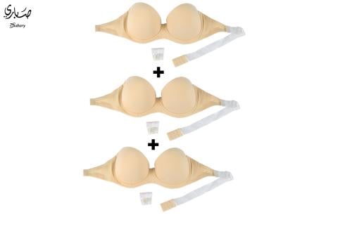 حماله صدر بوش اب ظهر شفاف (عبوات) 3 قطع