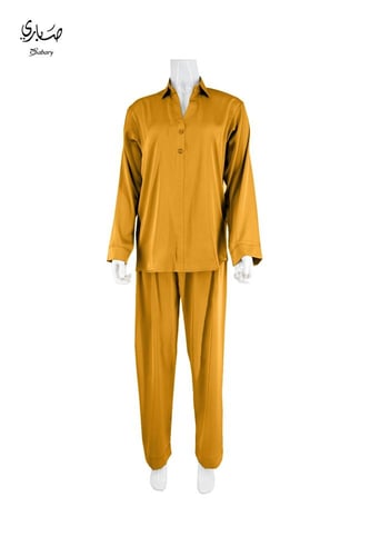 بجامه نسائي كم طويل بملمس مريح وناعم