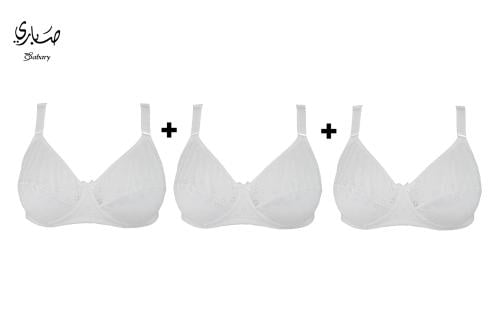 حماله صدر قطن بتصميم مخرم بدون حديده (عبوة) 3 قطع