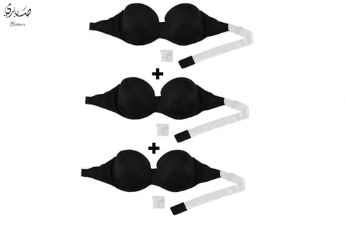 حماله صدر بوش اب ظهر شفاف (عبوات) 3 قطع