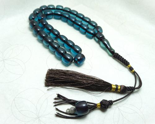 سبحة فاتوران تركي لون أزرق بترولي موشح