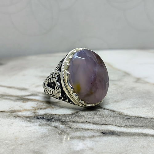 خاتم عقيق طحلبي يماني