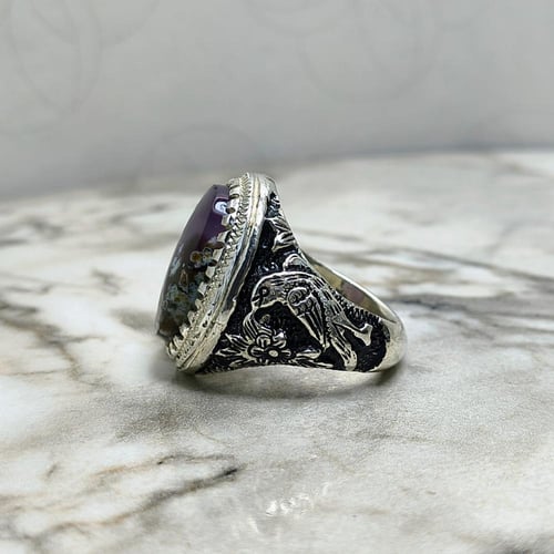 خاتم عقيق يماني ورد الربيع السوسني