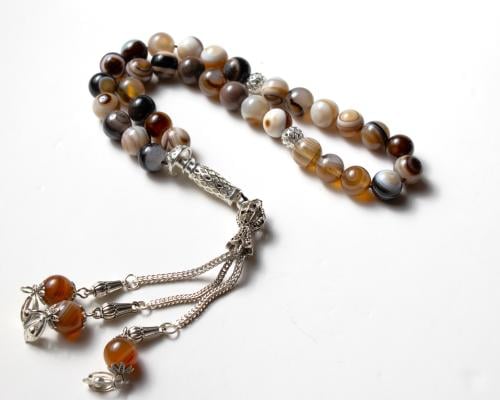 سبحة عقيق سليماني مموج 33 حبة