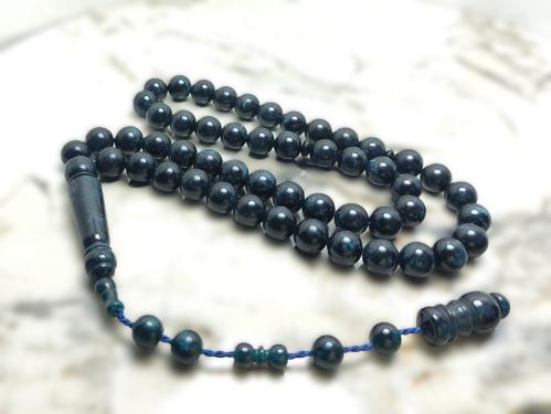 سبحة بكلايت سوداء بلمعة خضراء فاخرة