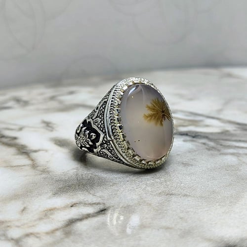 خاتم عقيق يماني مشجر