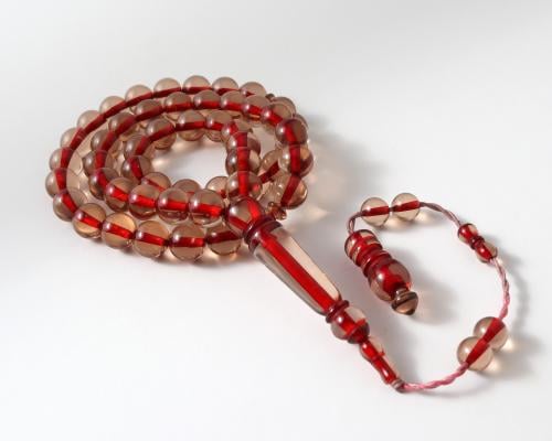 سبحة بكلايت احمر شفاف فاتح