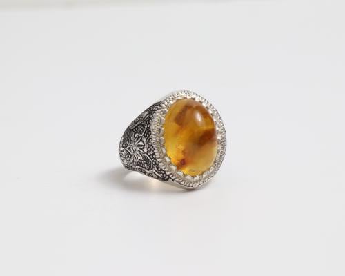 خاتم كهرمان بولندي طبيعي