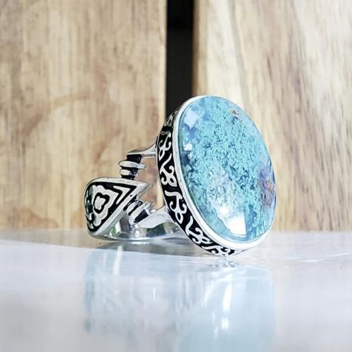 خاتم عقيق يماني طحلبي