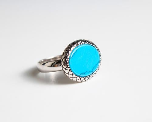 خاتم ملكي فيروزي بيضاوي