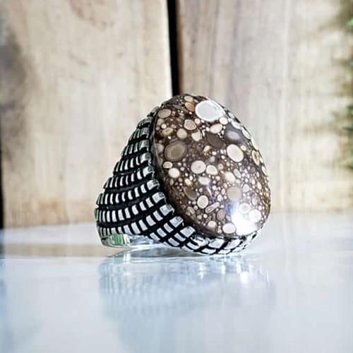 خاتم عقيق يماني جلد الحيه