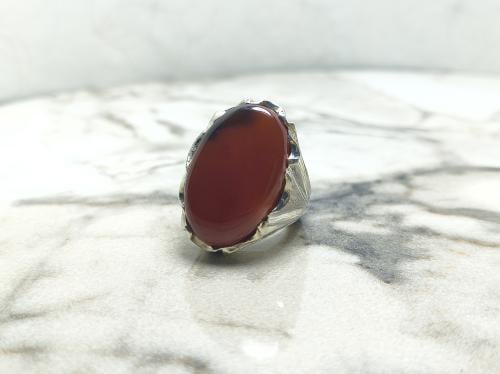 خاتم عقيق يماني احمر