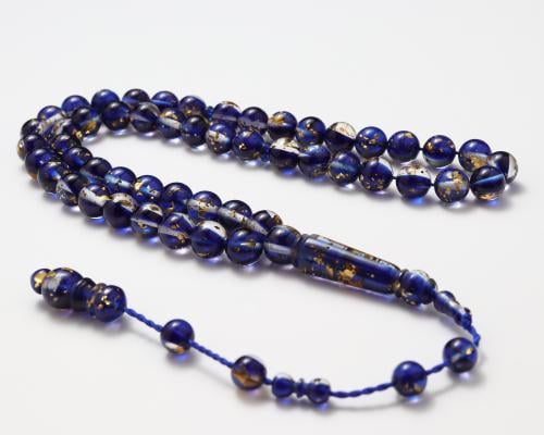 سبحة بكلايت أزرق مذهب 51 حبة