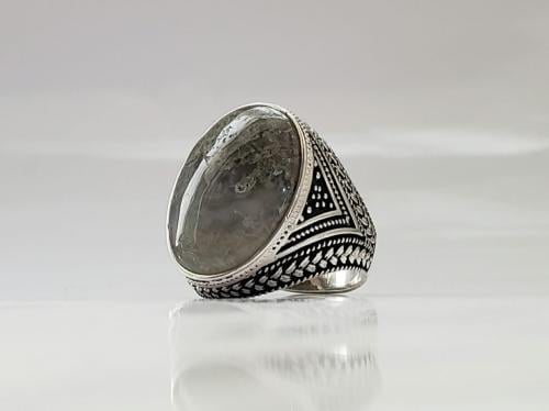 خاتم عقيق يماني طحلبي