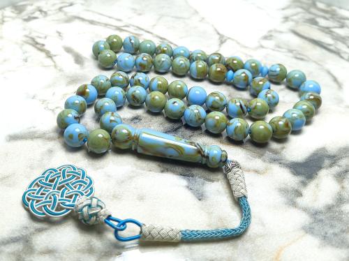 سبحة بكلايت باللون السماوي المموج