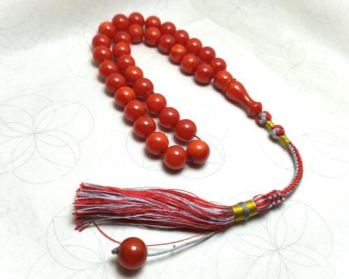 سبحة فاتوران تركي لون أحمر رماني