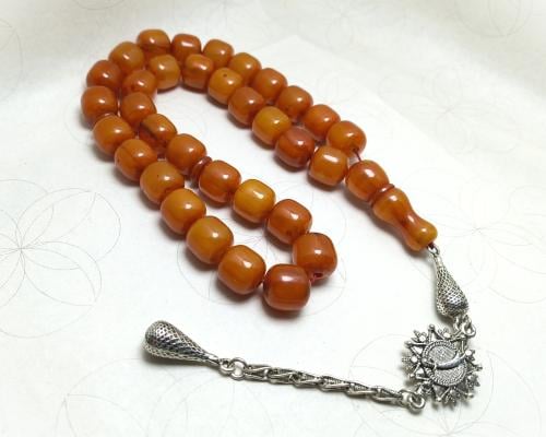 سبحة فاتوران تركي لون برتقالي كراميل جامبو