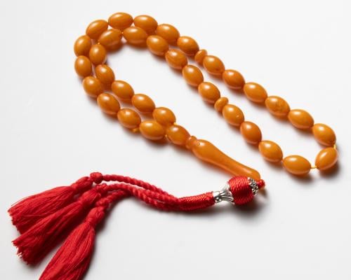 سبحة تراب الكهرمان البرتقالي