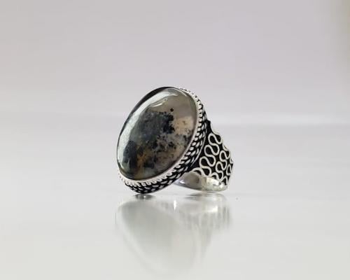 خاتم عقيق يماني طحلبي