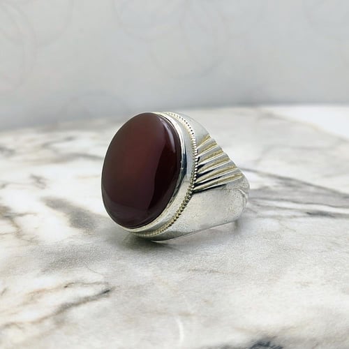 خاتم عقيق يماني كبدي نخب أول