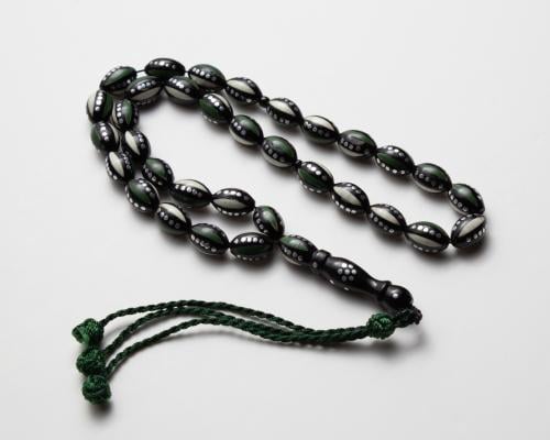 سبحة خشب الكوك بلون أخضر داكن