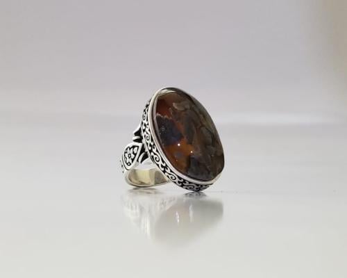 خاتم عقيق يماني طحلبي