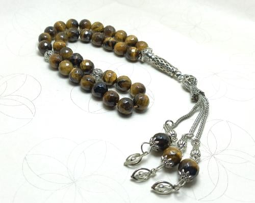 سبحة عين النمر 33 حبة بقصة مترشة