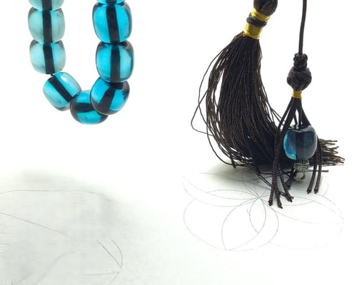 سبحة فاتوران تركي لون أزرق بترولي موشح