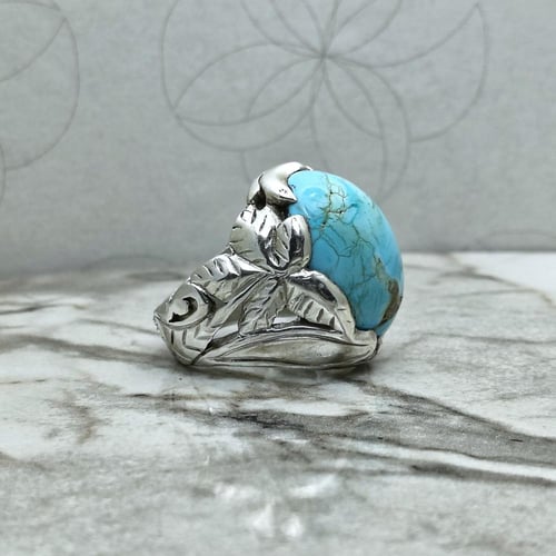 خاتم فيروز نيشابوري طبيعي مقبب راهي