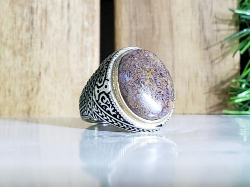 خاتم عقيق يماني طحلبي