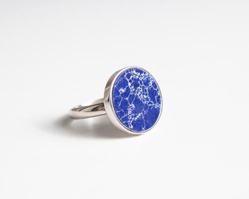 خاتم ملكي ازرق معرق دائري