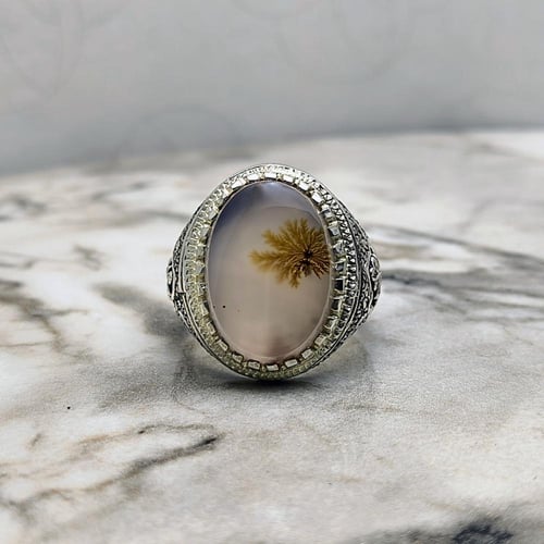 خاتم عقيق يماني مشجر